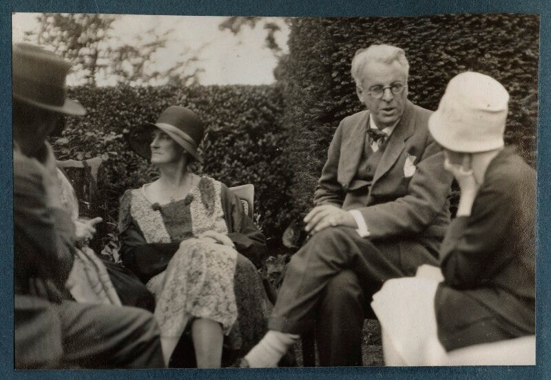 Walter de la mare; bertha georgie yeats (née hyde lees); w.b. yeats and an unknown woman npg ax143157