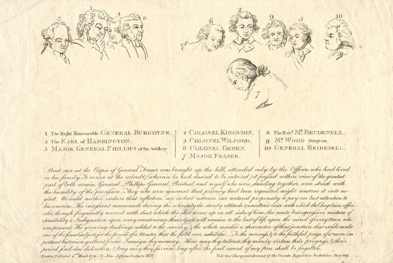 Key to the burial of general fraser npg d2371