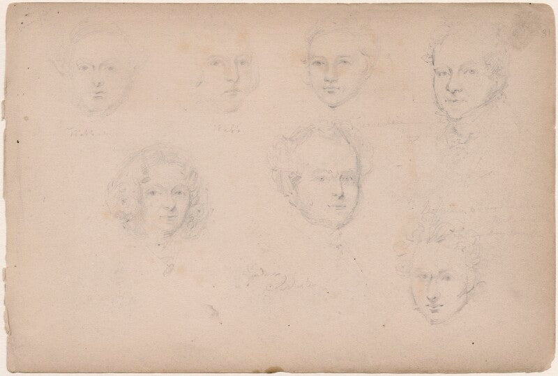 Mr webb; mrs webb and five unknown sitters npg d23313(56)