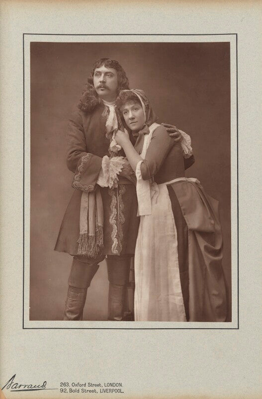 William hunter kendal as lord clancarty; madge kendal as lady clancarty in 'clancarty' npg ax5408