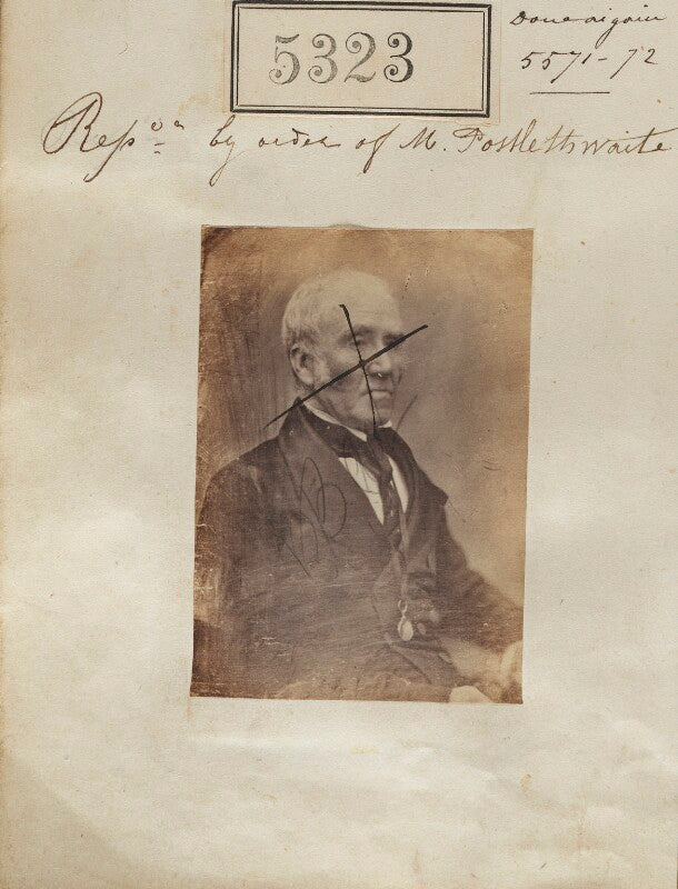 Unknown man ('reproduction by order of mr posslethwaite') npg ax55283