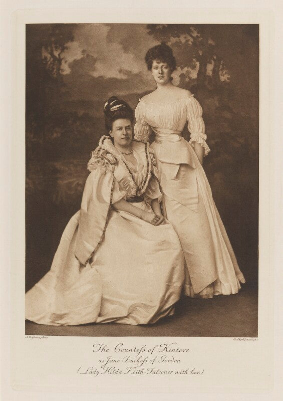 Sydney charlotte keith falconer (née montagu), countess of kintore as jane, duchess of gordon; lady hilda madeline keith falconer npg ax41211