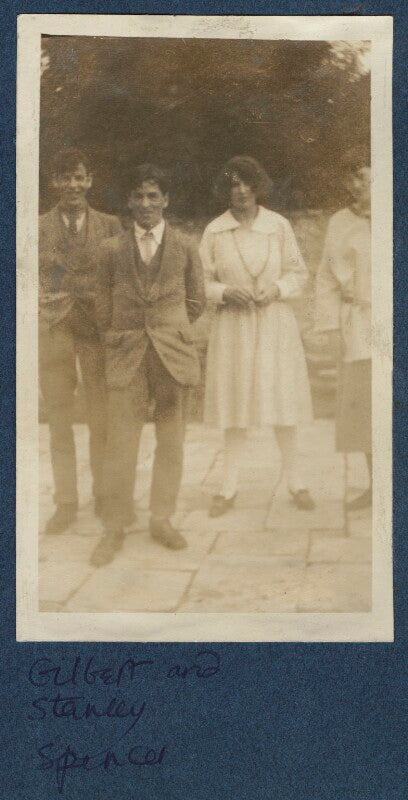 Gilbert spencer; sir stanley spencer; julian vinogradoff (née morrell); judith masefield npg ax140913