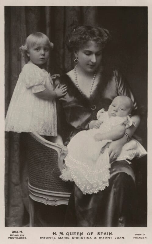 Ena, queen of spain with infanta maría cristina and infante juan npg x74465