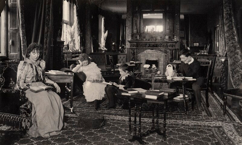 Eveleen myers (née tennant); silvia constance myers; harold hawthorn myers; leopold hamilton myers npg ax68606