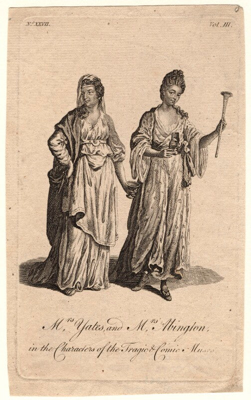Mary ann yates; frances abington (née barton) in the characters of the tragic and comic muses npg d8956