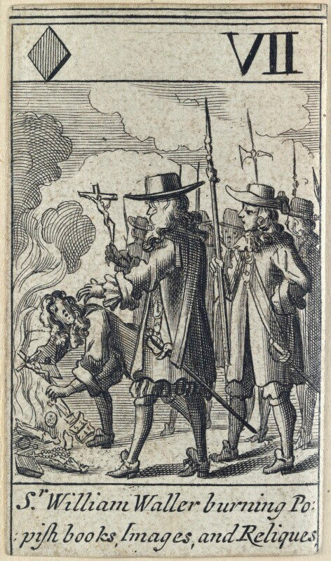 'sr. william waller burning popish books, images and reliques' (sir william waller) npg d23011(g)