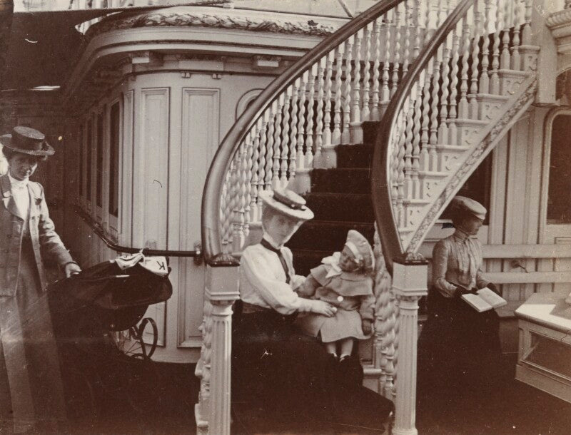 Maud, queen of norway; queen alexandra; olav v, king of norway npg ax137115