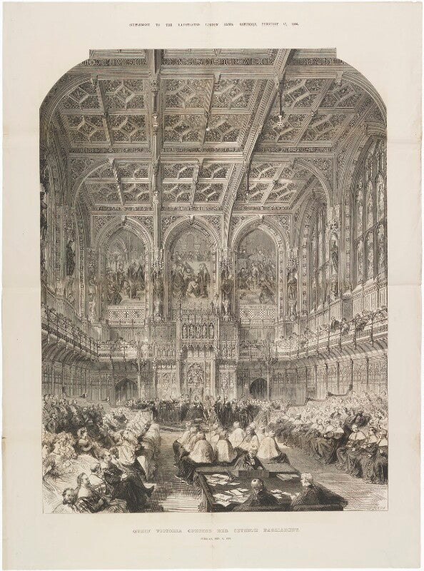 'queen victoria opening her seventh parliament' (queen victoria) npg d4429