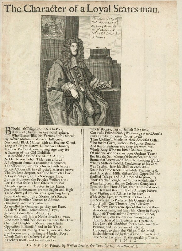 Anthony ashley cooper, 1st earl of shaftesbury npg d29841