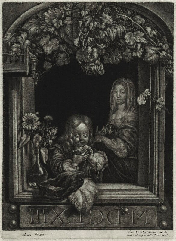 Boy blowing bubbles npg d11447