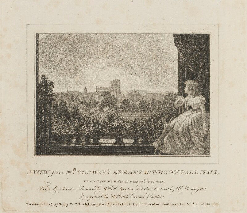 'a view from mr cosway's breakfast room pall mall, with the portrait of mrs cosway' npg d14342