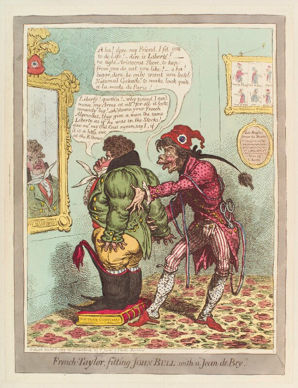 'french taylor, fitting john bull with a "jean de bry"' npg d12713