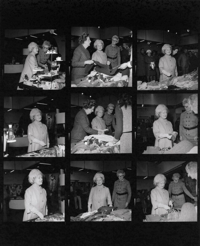 Queen elizabeth, the queen mother and two unknown sitters npg x195629