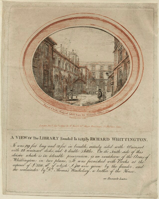 A view of the library, founded in 1429, by richard whittington npg d24071