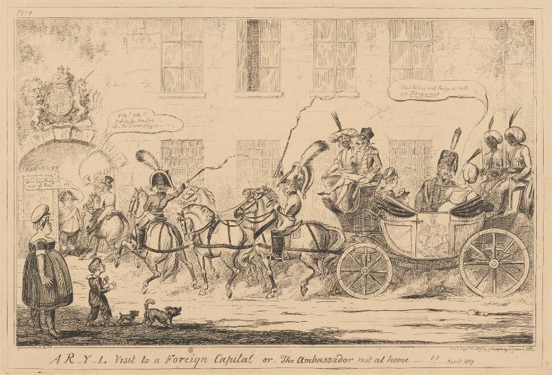 A r y l visit to a foreign capital or, the ambassador not at home !! april 1817 npg d17899