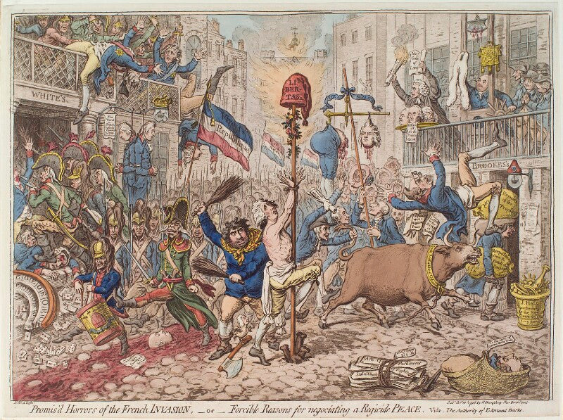 'promis'd horrors of the french invasion, or forcible reasons for negotiating a regicide peace' npg d12579