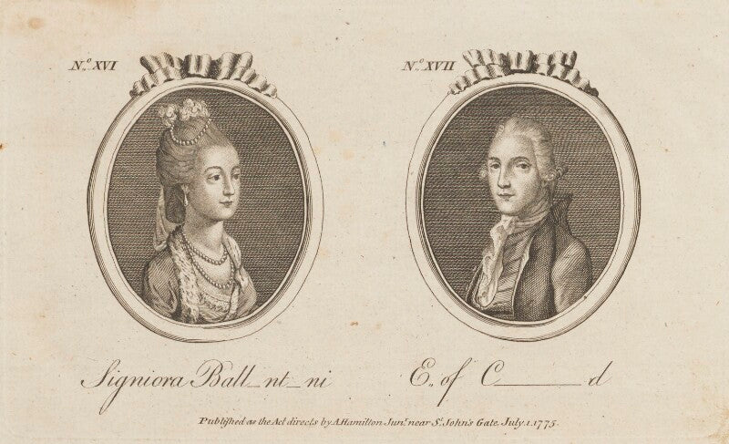 'signiora ball nt ni and e of c d' (signora ballantini; philip stanhope, 5th earl of chesterfield) npg d14134