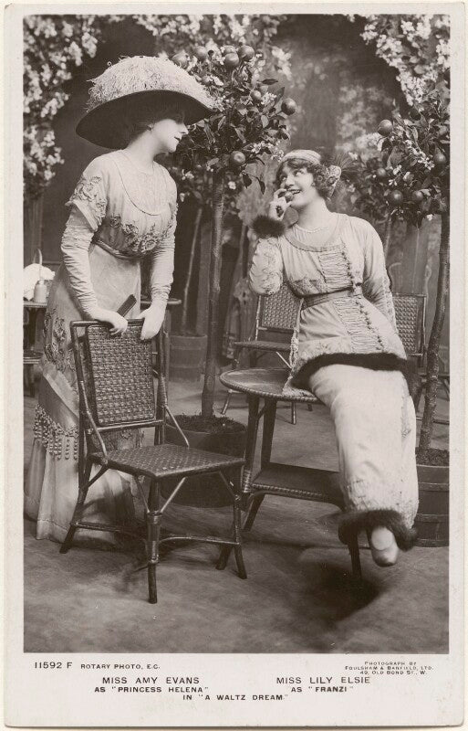 Amy evans as 'princess helena' and lily elsie as 'franzi' in 'a waltz dream' npg x201082