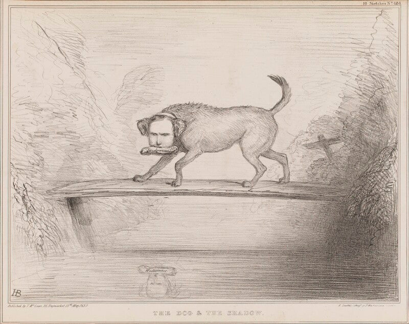 The dog & the shadow (sir francis burdett, 5th bt; john temple leader) npg d41418