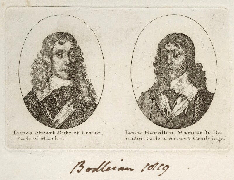 James stuart, 1st duke of richmond and 4th duke of lennox and james hamilton, 1st duke of hamilton npg d26545