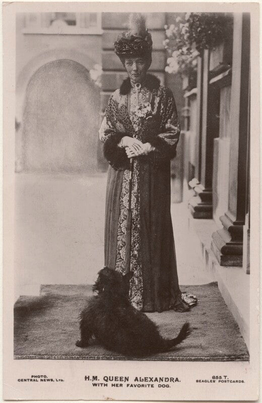 'h.m. queen alexandra with her favorite dog' (queen alexandra) npg x196870