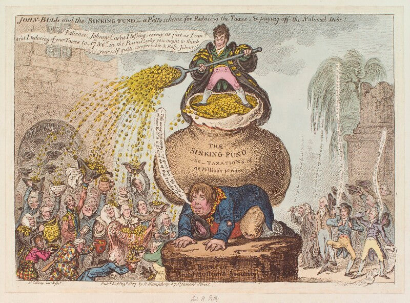 'john bull and the sinking fund a pretty scheme for reducing the taxes & paying off the national debt!' npg d12885