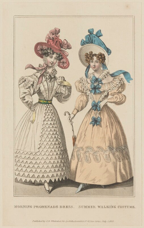 'morning promenade dress. summer walking costume', july 1828 npg d47623