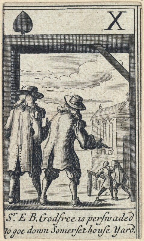 'sr. eb. godfree is perswaded to goe down somerset house yard' npg d23014(d)