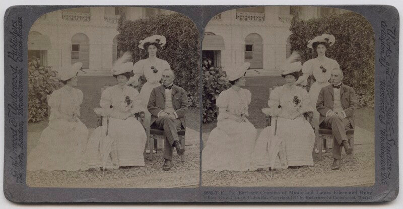 ‘t.e. the earl and countess of minto, and ladies eileen and ruby elliot, gov. house, calcutta’ npg x197229