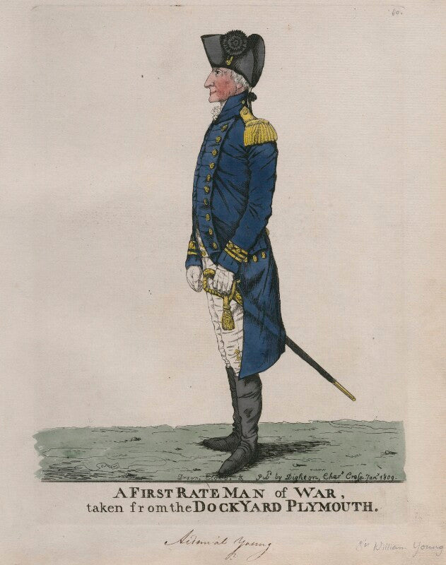 Sir george young ('a first rate man of war, taken from the dockyard, plymouth') npg d8864