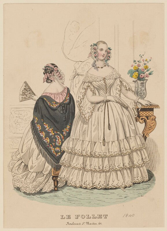 Ball and dinner dresses, february 1840 npg d47855