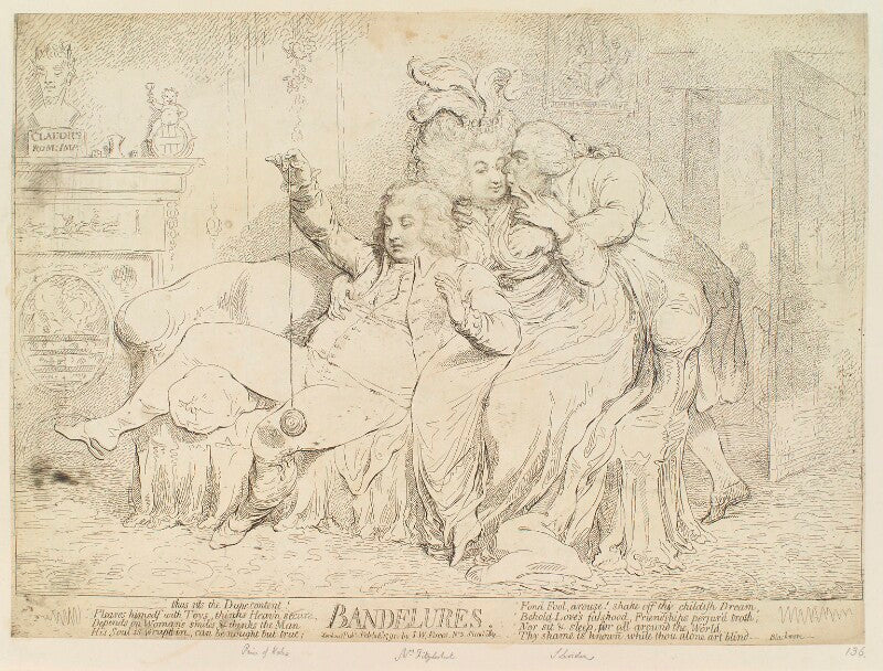 'bandelures' (king george iv; maria anne fitzherbert (née smythe); richard brinsley sheridan) npg d12412