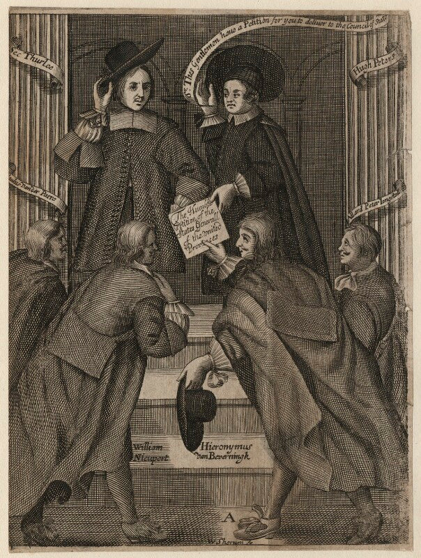 John thurloe; hugh peter (peters); paul van der parre; william nieupoort; hieronymus van beverningk; allard peter jongstall npg d16938