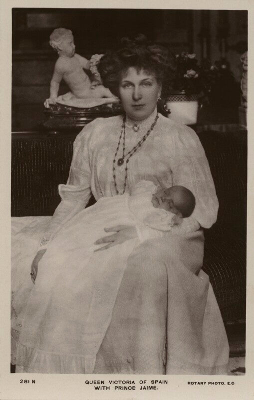 Ena, queen of spain with infante jaime npg x74463