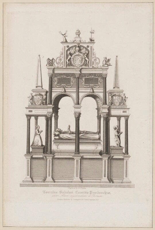 William herbert, 1st earl of pembroke; anne herbert (née parr), countess of pembroke (tomb effigies in st paul's) npg d40122