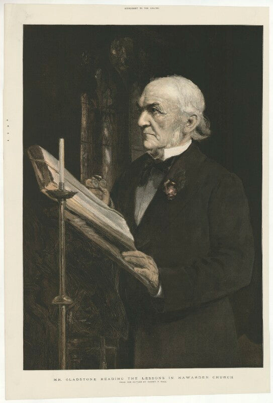 William ewart gladstone ('mr gladstone reading the lesson in hawarden church') npg d34520