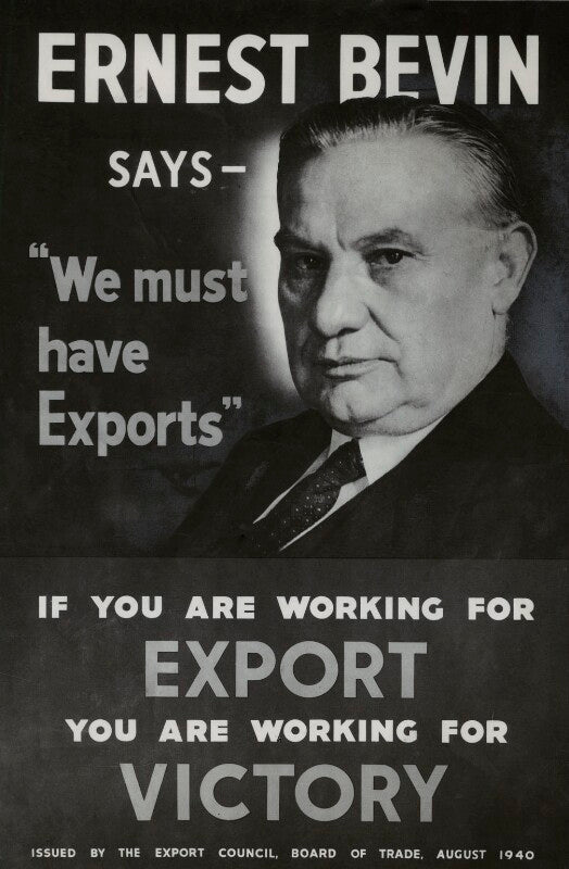 Poster for the export council of the board of trade (ernest bevin) npg x134936