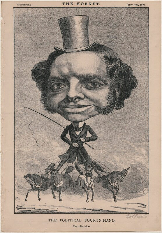 Granville george leveson gower, 2nd earl granville ('the political four in hand') npg d48252