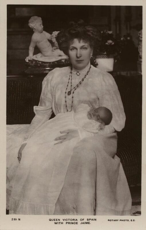 Ena, queen of spain with infante jaime npg x74463