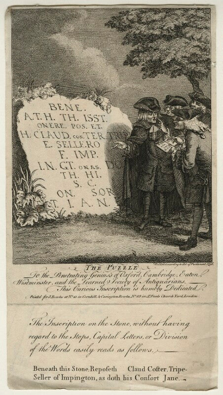 The puzzle (gravestone to claud coster and jane coster and four unknown antiquaries) npg d21611