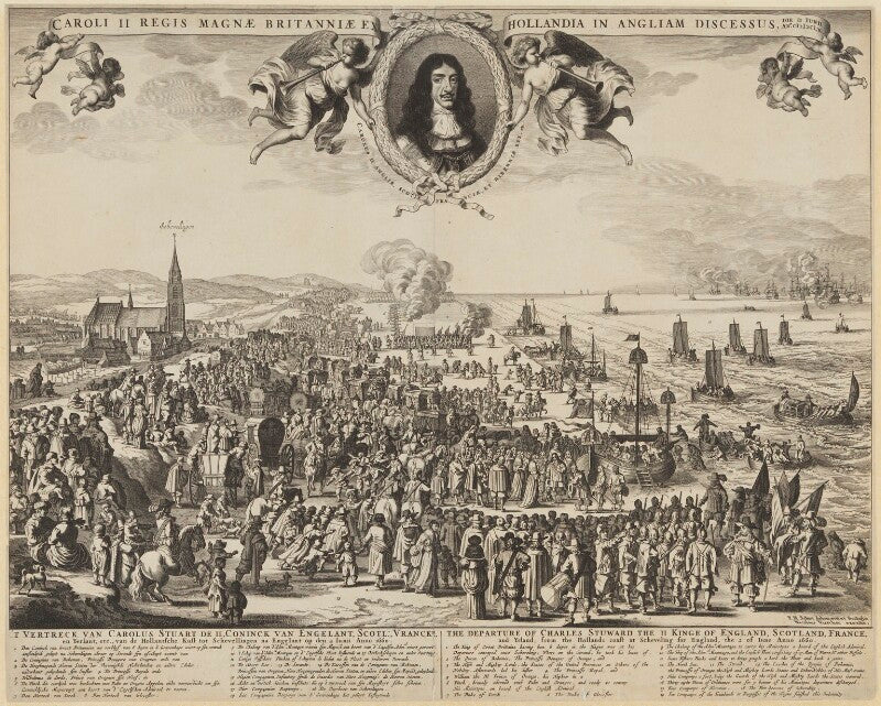 Departure from holland to england (king charles ii) npg d1329