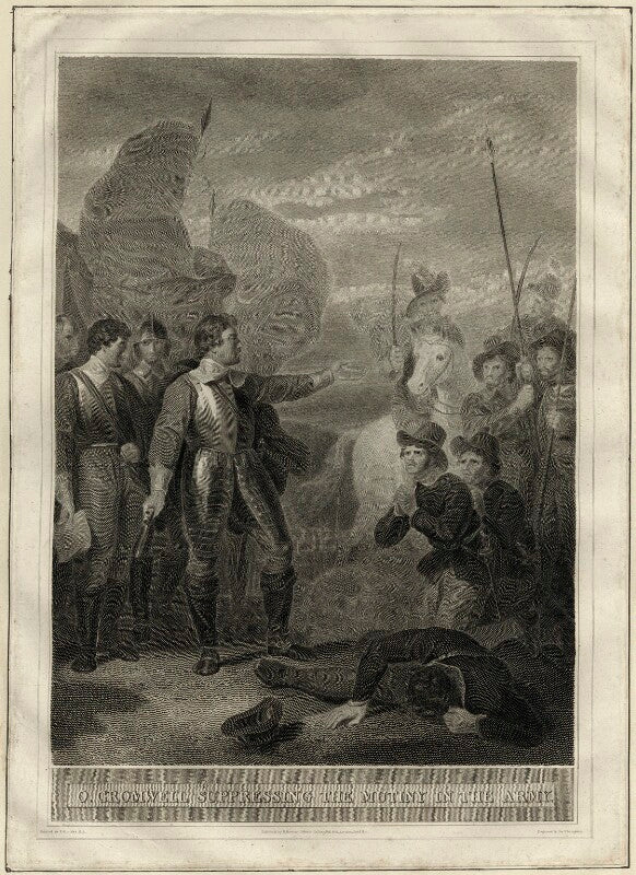 Oliver cromwell suppressing the mutiny in the army npg d28699