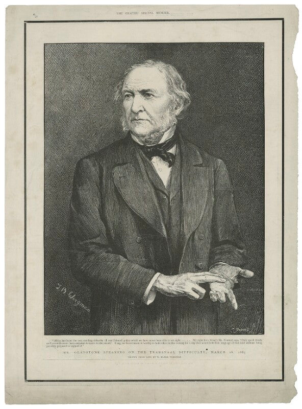 William ewart gladstone ('mr. gladstone speaking on the transvaal difficulty, march 16, 1883') npg d34526