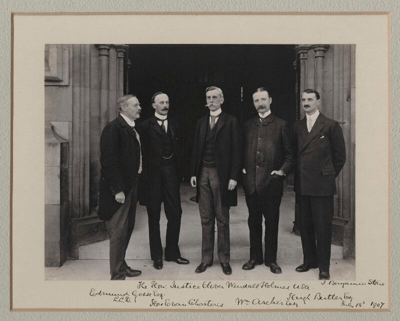 Sir edmund william gosse; sir evan charteris; oliver wendell holmes jr; william archer; (arthur) hugh montagu butler npg x135549