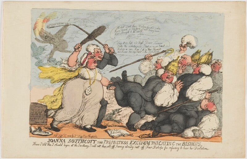 Joanna southcott the prophetess excommunicating the bishops (joanna southcott; william tozer) npg d47440