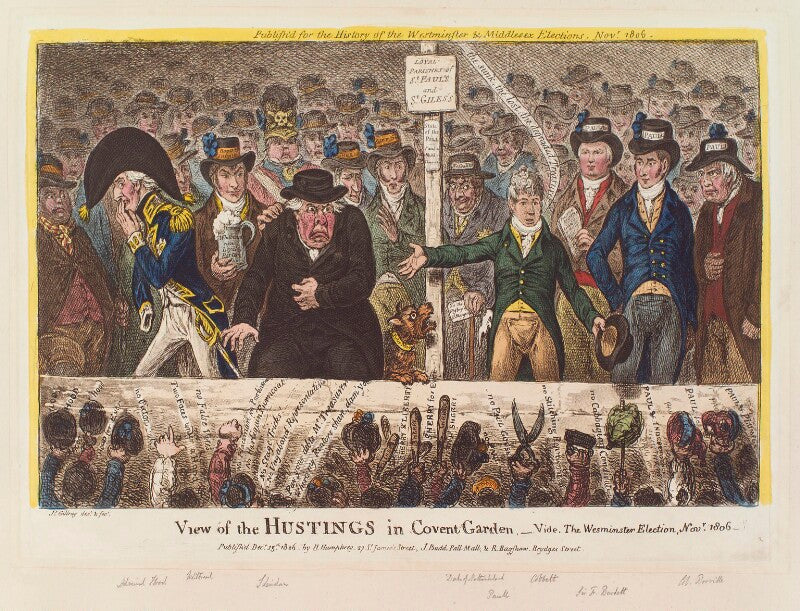 'view of the hustings in covent garden' npg d12883