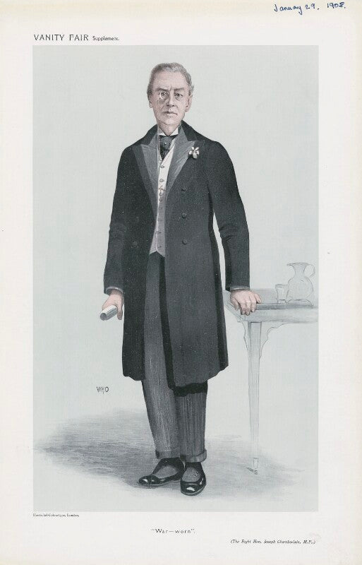 Joe chamberlain ('men of the day. no. 1103. "war worn."') npg d45417