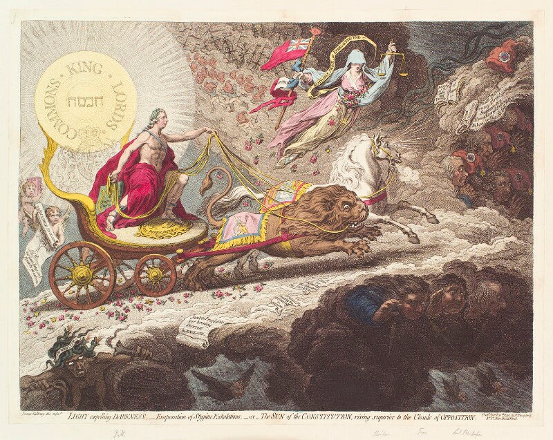 'light expelling darkness, evaporation of stygian exhalations, or the sun of the constitution, rising superior to the clouds of opposition' npg d13083