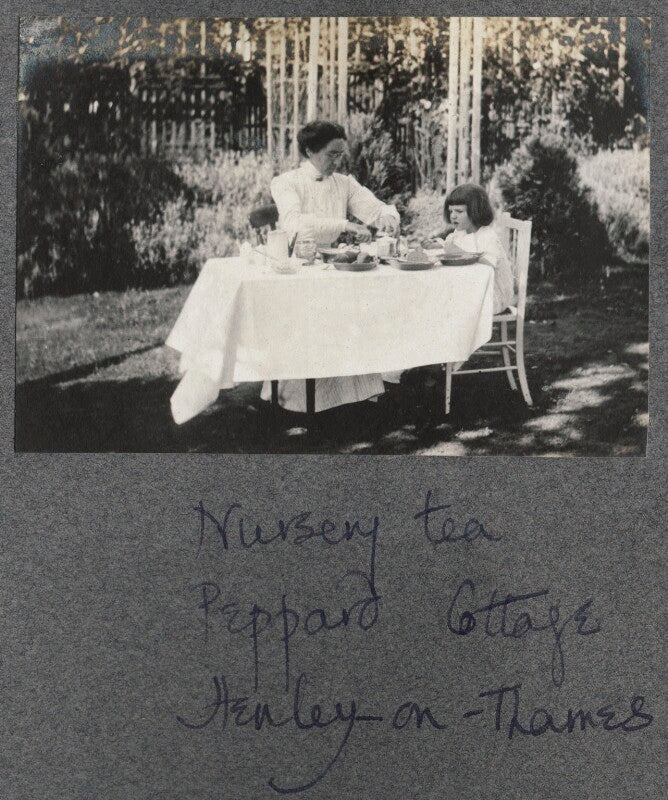 Julian vinogradoff (née morrell) with her nanny billy townshend npg ax140273